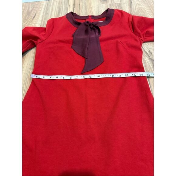 Boden red shift dress with bow sz 10 - Picture 6 of 8